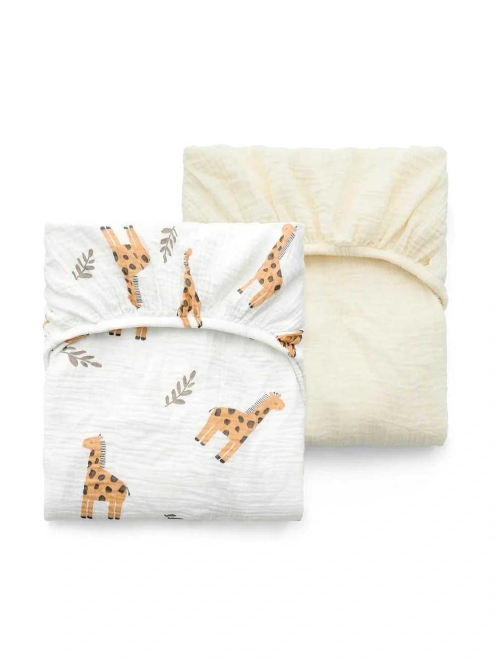 Momcozy muslin standard crib sheets - Bravery Giraffe - pack of 2
